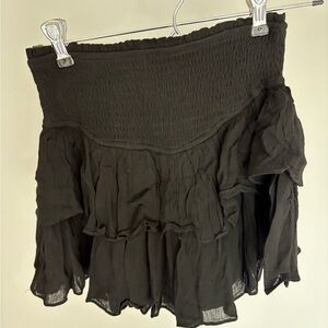 Black Ruffled Mini Skirt/skort Rock N Rags